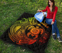 Hawaii Polynesian Premium Quilt - Vintage Polynesian Turtle (Reggae) - Polynesian Pride