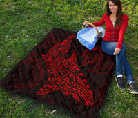 Polynesian Quilt - Polynesian Red Shark Warrior Tattoo - Polynesian Pride