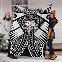 Samoa Polynesian Premium Blanket - Samoa White Seal with Polynesian Tattoo - Polynesian Pride