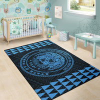 Kakau Seal Of Hawaii Polynesian - Pastel Blue Rug - Polynesian Pride