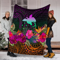 Papua New Guinea Premium Blanket - Summer Hibiscus - Polynesian Pride