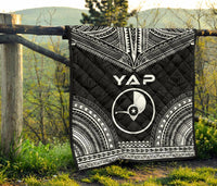 Yap Premium Quilt - Yap Flag Polynesian Chief Black Version - Polynesian Pride