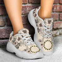Cook Islands Chunky Sneakers - The Beige Hibiscus - Polynesian Pride