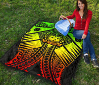 Samoa Polynesian Premium Quilt - Samoa Reggae Seal with Polynesian Tattoo - Polynesian Pride