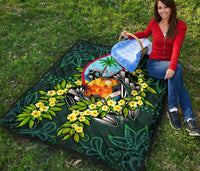 Guam Polynesian Premium Quilt - Ti Leaf Lei Turtle - Polynesian Pride