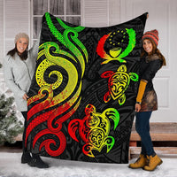 Pohnpei Micronesian Premium Blanket - Reggae Tentacle Turtle - Polynesian Pride