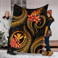 Polynesian Hawaii Premium Blanket - Gold Plumeria - Polynesian Pride