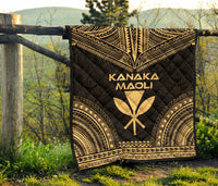 Hawaii Premium Quilt - Kanaka Maoli Polynesian Chief Gold Version - Polynesian Pride