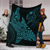 Shark Polynesian Blanket - Polynesian Tattoo Blue - Polynesian Pride