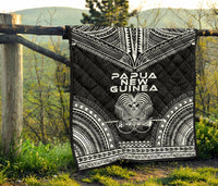 Papua New Guinea Premium Quilt - Papua New Guinea Coat Of ArmsPolynesian Chief Black Version - Polynesian Pride