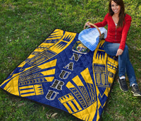 Nauru Premium Quilt - Nauru Coat Of Arms Polynesian Yellow Tattoo - Polynesian Pride