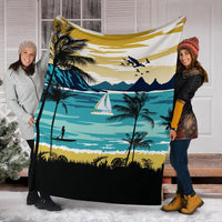 Hawaiian Poster View Classic Premium Blanket - Polynesian Pride