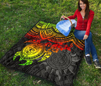 Polynesian Premium Quilt - Polynesian Reggae Turtle - Polynesian Pride