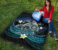 Hawaii Turtle Plumeria Polynesian Premium Quilt - Mela Style - Polynesian Pride
