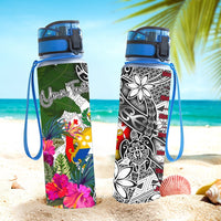 Tonga Custom Personalised Hydro Tracking Bottle White - Turtle Plumeria Banana Leaf - Polynesian Pride