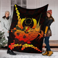 Pohnpei Micronesia Premium Blanket - Swordfish With Hibiscus - Polynesian Pride