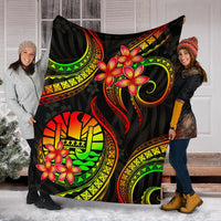 Tahiti Polynesian Premium Blanket - Reggae Plumeria - Polynesian Pride
