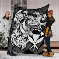 Polynesian Hawaii All Over Premium Blanket - Kanaka Maoli White Turtle - Polynesian Pride