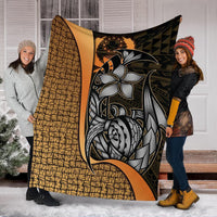 Pohnpei Micronesia Premium Blanket Gold - Turtle With Hook - Polynesian Pride