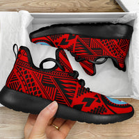 Fiji Polynesian Tattoo Mesh Knit Sneakers Red - Polynesian Pride