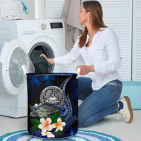 American Samoa Polynesian Laundry Basket - Turtle With Plumeria Flowers - Polynesian Pride