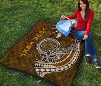 American Samoa Custom Personalised Premium Quilt - Polynesian Boar Tusk - Polynesian Pride