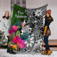 New Caledonia Premium Blanket - Turtle Plumeria Banana Leaf Crest - Polynesian Pride