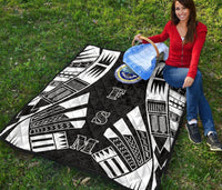 Federated States Of Micronesia Premium Quilt - Federated States Of Micronesia Seal Polynesian White Tattoo (Black) - Polynesian Pride