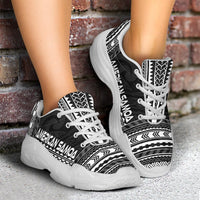 American Samoa Chunky Sneakers - Polynesian Chief Black Version - Polynesian Pride