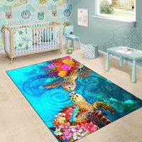 Palau Area Rug - Sea Turtle Coral Treasure - Polynesian Pride