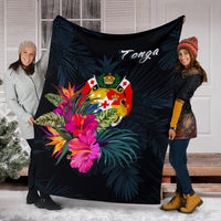 Tonga Polynesian Premium Blanket - Tropical Flower - Polynesian Pride