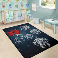 Hawaii Ohana Turtle Hibiscus Galaxy Rug - Polynesian Pride