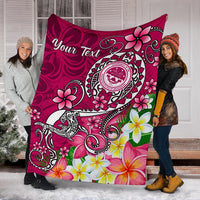FSM Custom Personalised Premium Blanket - Turtle Plumeria (PINK) - Polynesian Pride