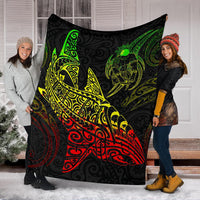 Shark Polynesian Blanket - Polynesian Tattoo Reggae - Polynesian Pride