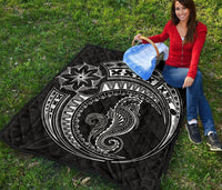 Polynesian Quilt - Polynesian White Seahorse Tattoo - Polynesian Pride