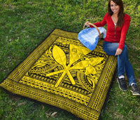 Hawaii Polynesian Kanaka Maoli Premium Quilt Yellow - Polynesian Pride