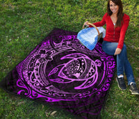 Hawaiian Turtle Polynesian Purple Premium Quilt - Polynesian Pride
