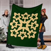 Hawaiian Premium Blanket Royal Pattern - Green - A1 Style - Polynesian Pride