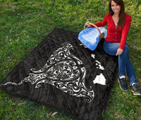 Rays Hawaii Map Polynesian Premium Quilt - White - Polynesian Pride