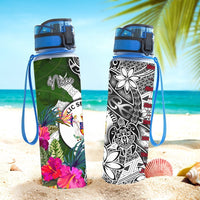 Niue Hydro Tracking Bottle White - Turtle Plumeria Banana Leaf - Polynesian Pride