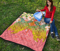 Hawaii Turtle Couple Plumeria Valentine Pattern Premium Quilt - Bond Style - AH - Polynesian Pride