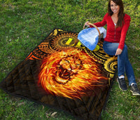 Sun In Leo Zodiac Premium Quilt Polynesian Tattoo Unique Vibes - Polynesian Pride