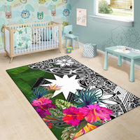 Nauru Area Rug - Turtle Plumeria Banana Leaf - Polynesian Pride