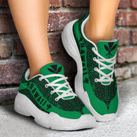 Hawaii Kanaka Maoli Polynesian Chunky Sneaker Line Style Green - Polynesian Pride