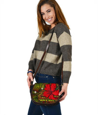 Hawaii Lauhala Hibiscus Polynesian Tropical Canvas Saddle Bag Reggae - Wake Style - AH - Polynesian Pride