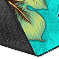 Turtle Polynesian Area Rug Hibiscus Polynesian Turquoise - Polynesian Pride