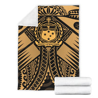 Samoa Polynesian Premium Blanket - Samoa Gold Seal with Polynesian Tattoo - Polynesian Pride