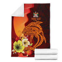 Fiji Custom Personalised Premium Blankets - Tribal Tuna Fish - Polynesian Pride