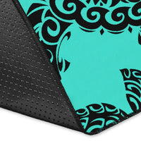 Hawaii Area Rug Polynesian Turtle Palm And Sea Pebbles AH - Polynesian Pride