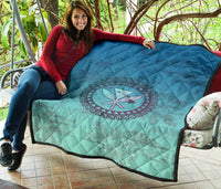 Hawaiian Map Kanaka Vintage Tropical Premium Quilt - Polynesian Pride